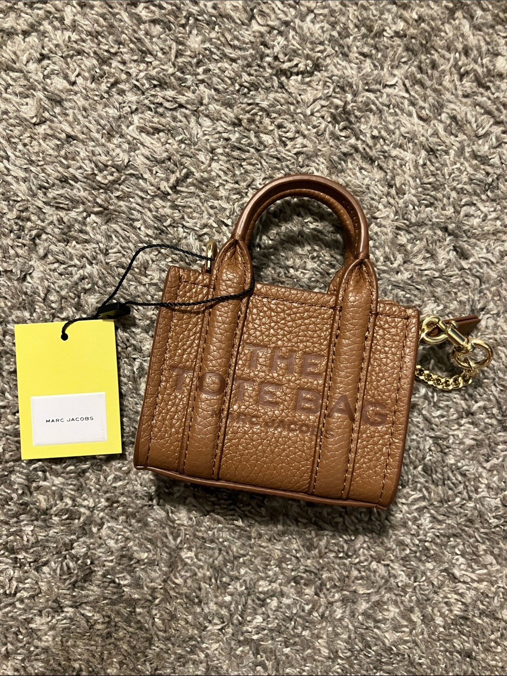 Marc Jacobs Nano Tote Bag Charm in the color Camel NWT